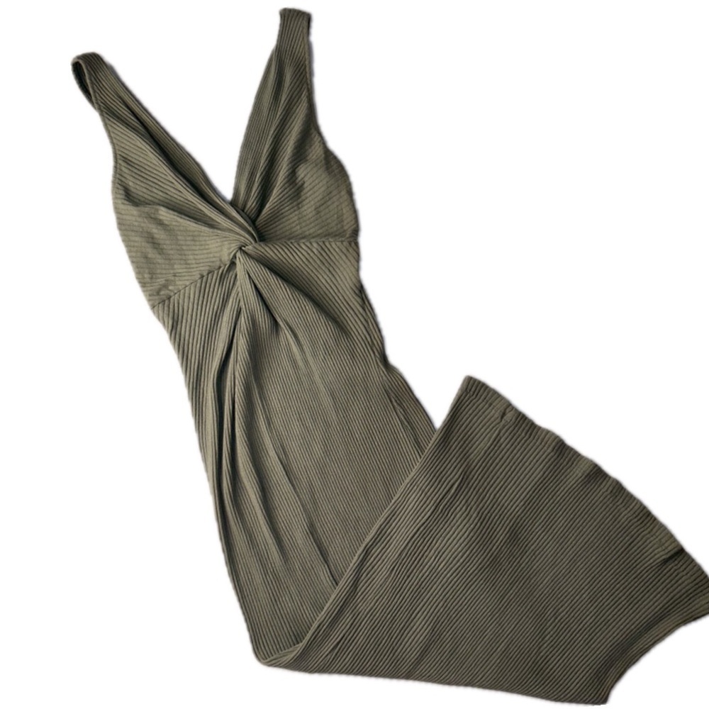 Y2K Only Hearts N.Y.C. Helena Stuart Stretch Ribbed Twisted Knot Midi Dress‎ VTG